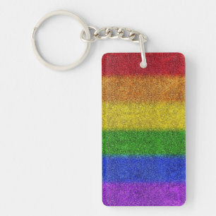 Llavero Gradiente de Purpurina de arcoiris caído