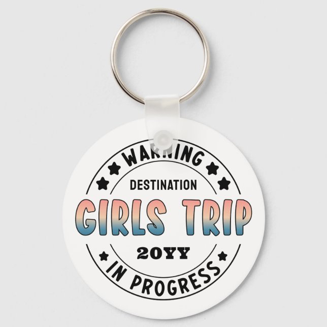 Llavero Gradiente Divertido de Viaje de Chicas Personaliza (Anverso)