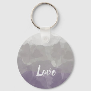 Llavero Gradiente grácil de amor morado y gris de Ombre