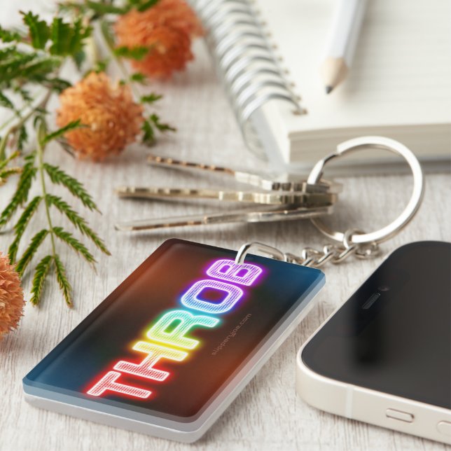 Llavero Gradiente grueso del gradiente tipo arco iris del  (Frente Derecha)