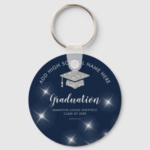 Llavero Grado 22 de la Escuela de Graduación Plata Purpuri