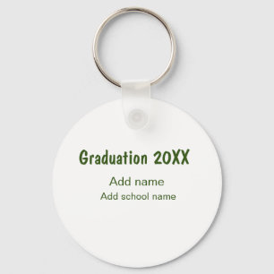 Llavero Graduación 20XX añadir nombre de año escuela verde