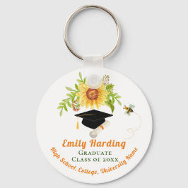 Llavero Graduación Clase de Felicitación de Flor Floral