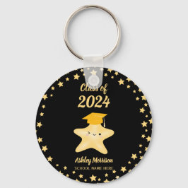Llavero Graduación de 2024 Black and Gold Super Star
