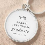 Llavero Graduación de Moda simple Minimalista moderna<br><div class="desc">El diseño se compone de tipografía de la serif sobre un fondo simple. Disponible aquí: http://www.zazzle.com/store/selectpartysupplies</div>