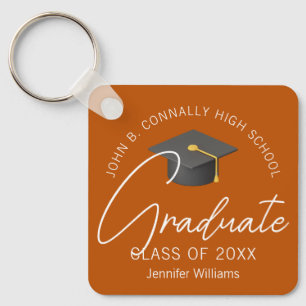 Llavero Graduación de Personalizado de grado Naranja quema