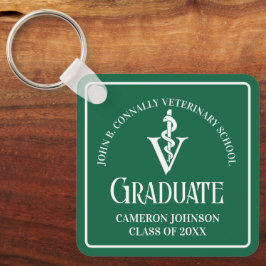 Llavero Graduación de personalizado Green Veterinary Schoo