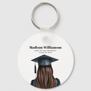 Llavero Graduación moderna personalizada Graduada mujer