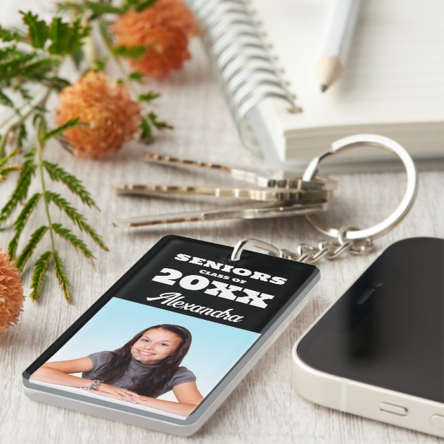 Llavero Graduación personalizada de clase superior fotográ (Frente Derecha)