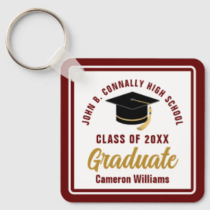 Llavero Graduación personalizada Maroon Gold Graduate 2023