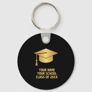 Llavero Graduación personalizada oro y negro