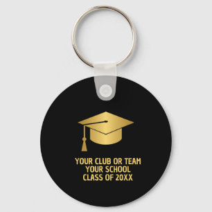 Llavero Graduación personalizada oro y negro 