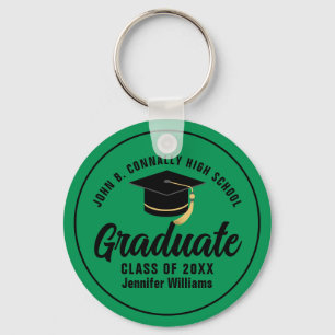 Llavero Graduación Personalizada Verde Negro Licenciado 20