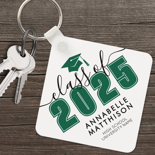 Llavero Graduación Verde Graduada (Graduate Green Graduation keychain)