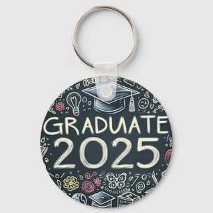 Llavero Graduado 2025 con garabatos