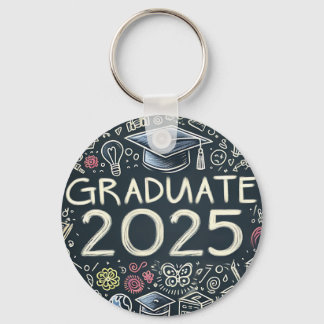 Llavero Graduado 2025 con garabatos
