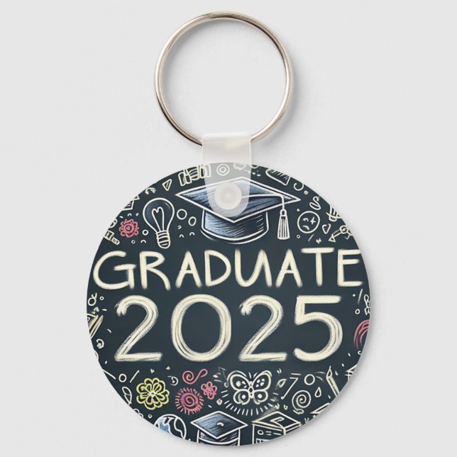 Llavero Graduado 2025 con garabatos (Anverso)