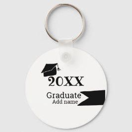 Llavero Graduado 20XX gorra de graduación simple mínimo mo