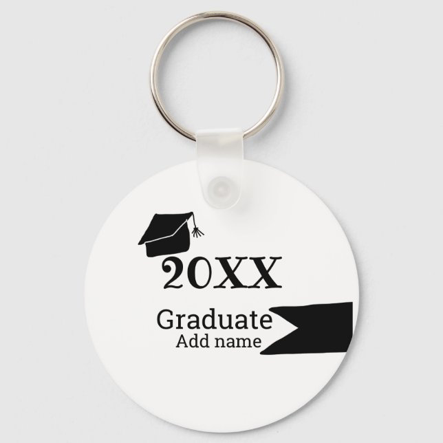 Llavero Graduado 20XX gorra de graduación simple mínimo mo (Anverso)