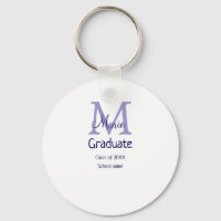 Graduado añadir nombre monograma púrpura simple mí