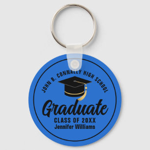 Llavero Graduado negro azul personalizado 2025