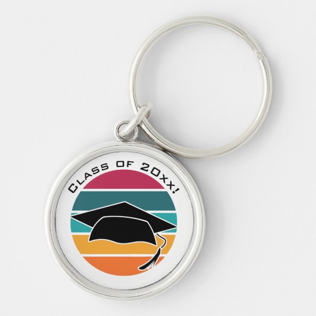 Llavero Graduado Retro Graduado Cap Mortarboard (Frente)