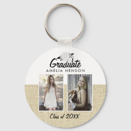 Llavero Graduado ruso beige de 2 Collages de fotos