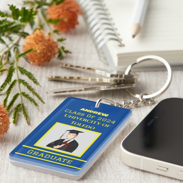 Llavero Graduate Gleam: Conmemorando el éxito en cada clav (Frente Derecha)