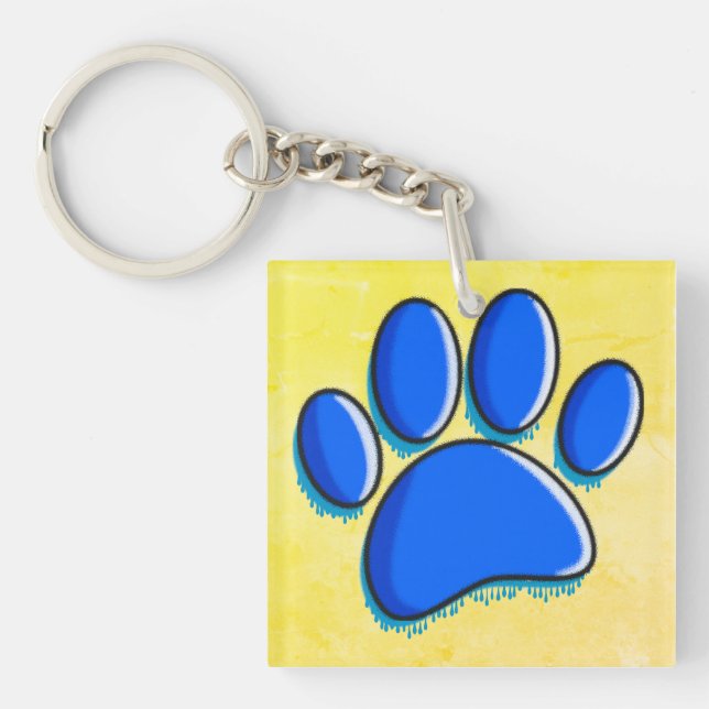 Llavero Graffiti Art Dog Paw Print (Frente)