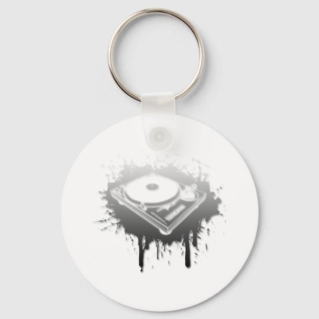 Llavero Graffiti de DJ Turntable - Jockey sobre discos de  (Anverso)