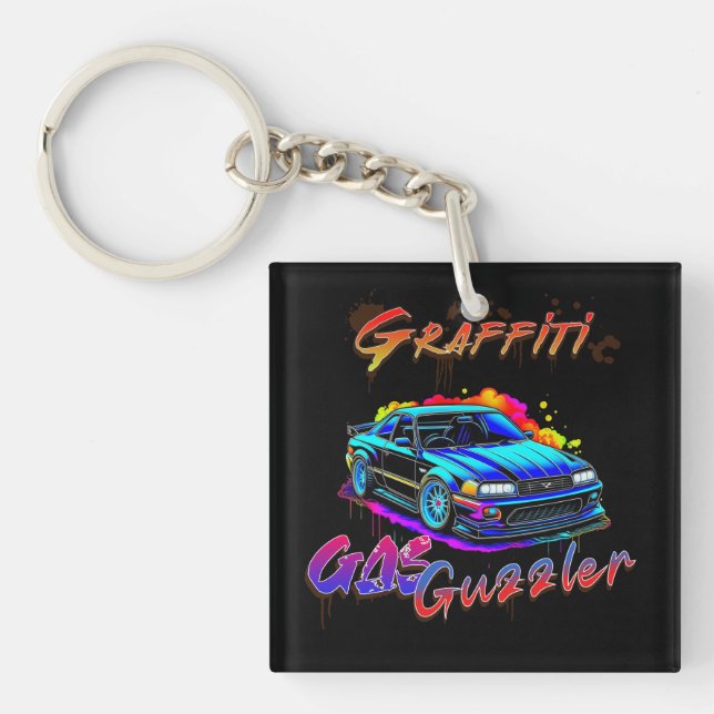 LLAVERO GRAFFITI GAS GUZZLER - COCHE DRIFT (Frente)