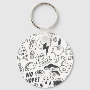 Llavero Graffiti lindo: Conjunto de arte Doodle.