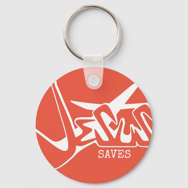 Llavero Graffiti naranja Jesus Saves Keychain (Anverso)