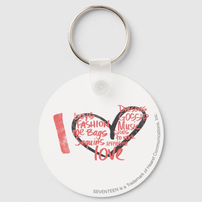 Llavero Graffiti rosa del corazón (Anverso)