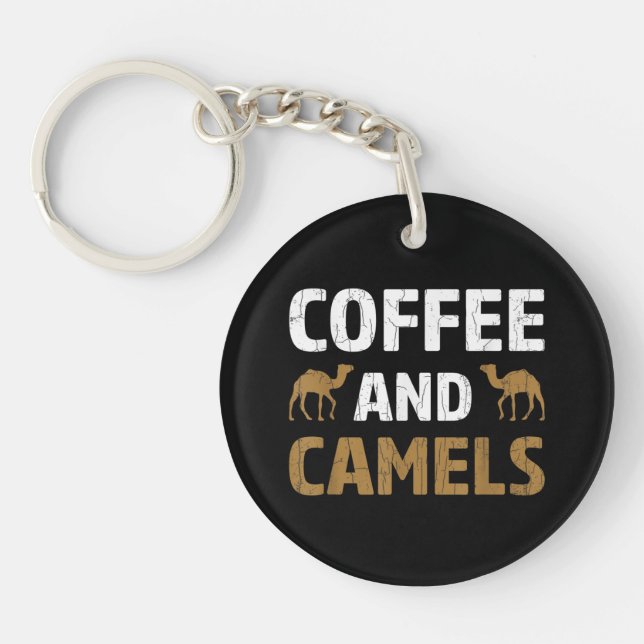 Llavero Gráfica De Café Y Camels Graciosa Para Animales De (Frente)