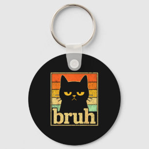 Llavero Gráfica de Meme de Gato Bruh – Meme Retro Divertid