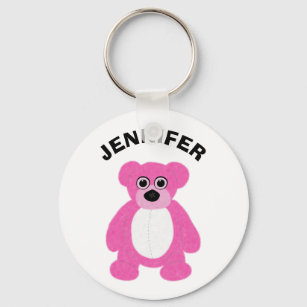 Llavero Gráfica de oso rosa brillante personalizada