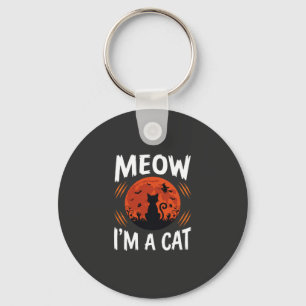 Llavero Gráfica de silueta de gato divertido de Halloween 