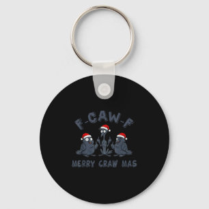 Llavero Gráfica divertida de cuervo de Navidad – F-caw-f M