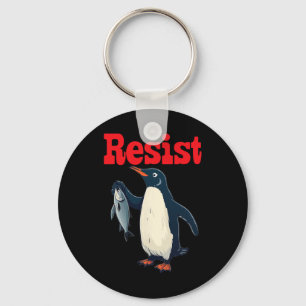 Llavero Gráfica divertida de la protesta de Pingüino que r