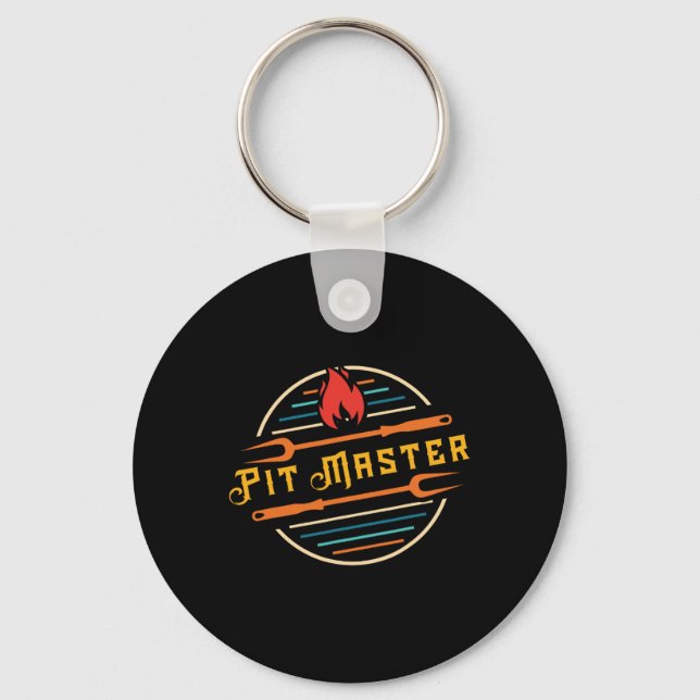 Llavero Gráfica divertida Pitmaster Bq Grill Fork Retro Pi (Anverso)