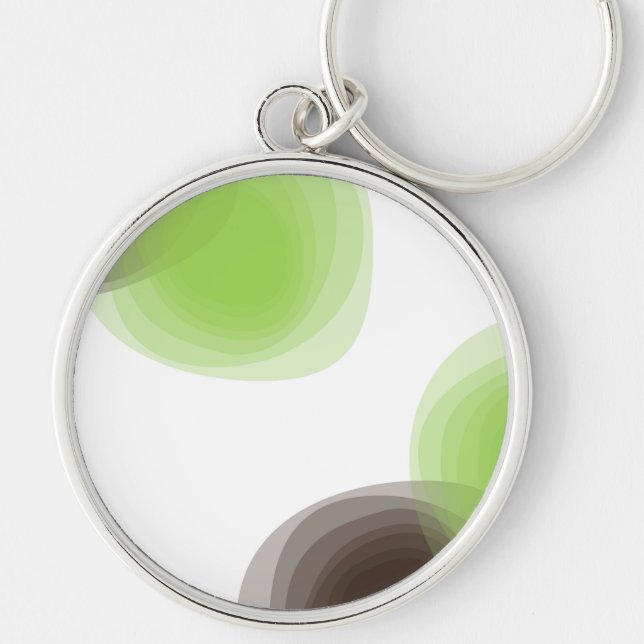 Llavero Gráfico abstracto verde, moderno, simple, floral (Frente)