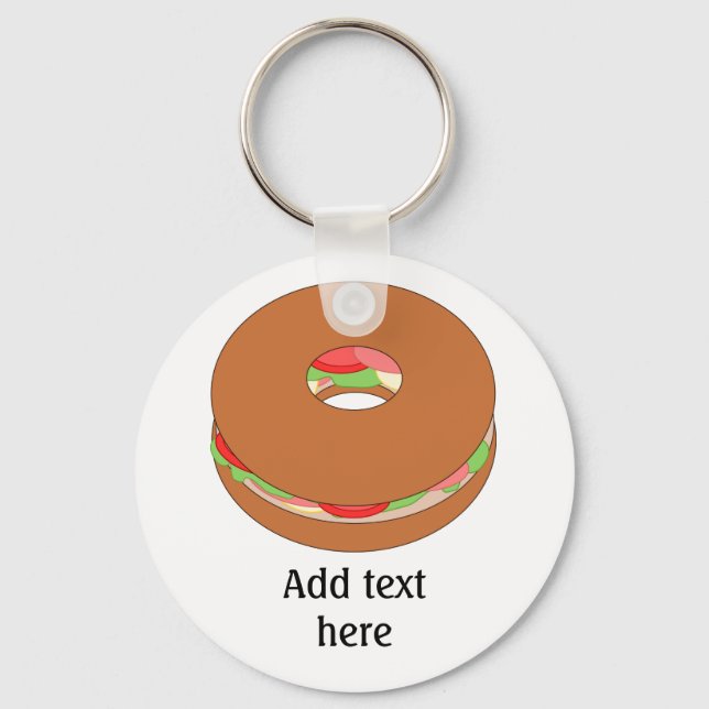Llavero Gráfico de Bagel: Añadir tu texto a un Personaliza (Anverso)