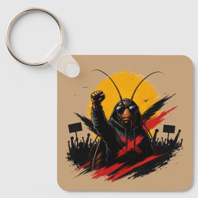 Llavero Gráfico de Cucaracha Rebelde (Anverso)