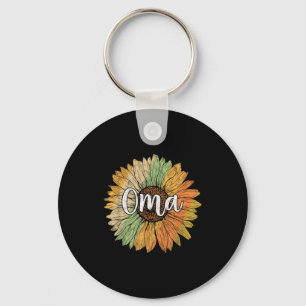 Llavero gráfico de girasol de verano de estilo retro para