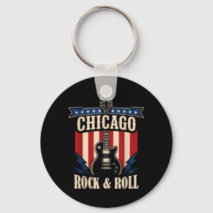 Llavero Gráfico de la ciudad de la música rock de Chicago