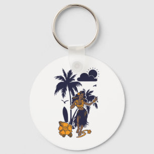 Llavero Gráfico de la época del Chica hawaiano Hula