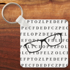 Llavero Gráfico de prueba de vista y monograma de gafas Óp