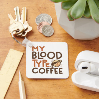 Llavero Gráfico de tipo de sangre de café para regalo de a