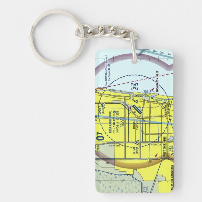 Llavero Gráfico del aeropuerto de Boca Raton/diagrama de t (Frente)